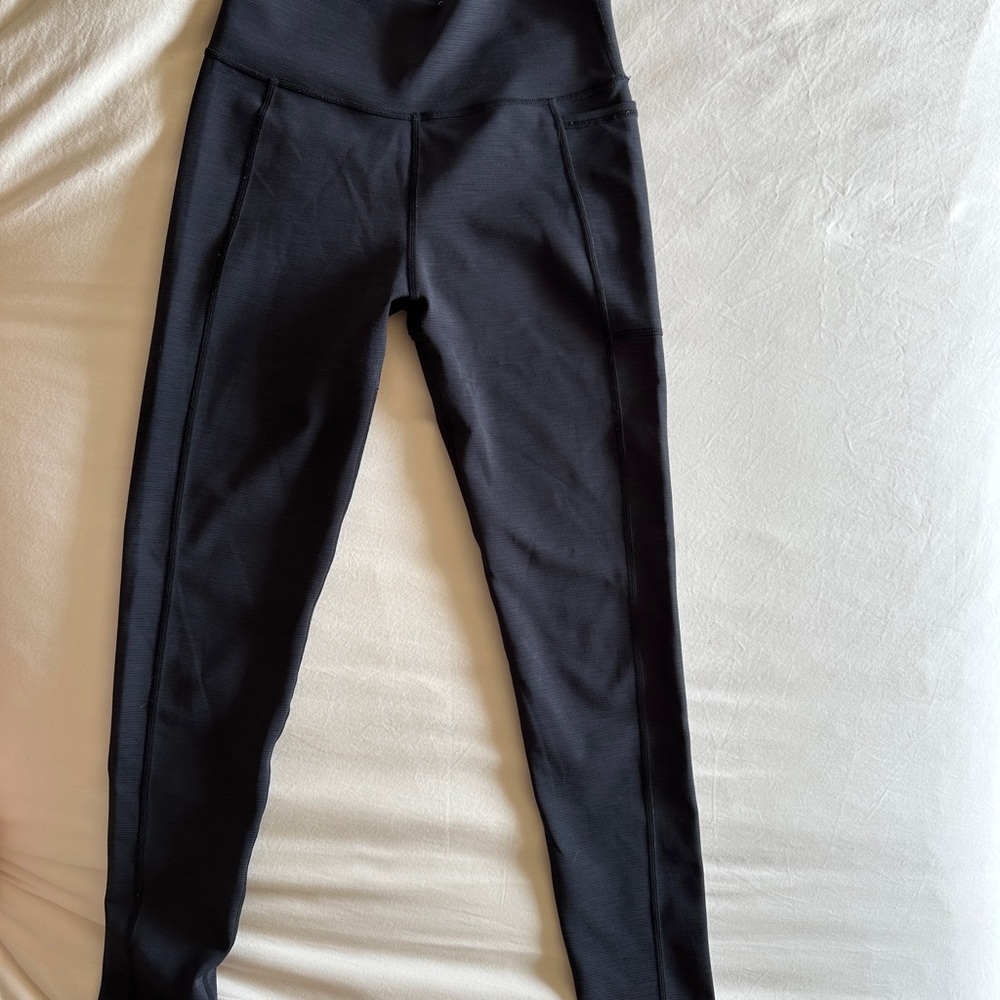 Sweaty Betty Black Heather Leggings with side pocket